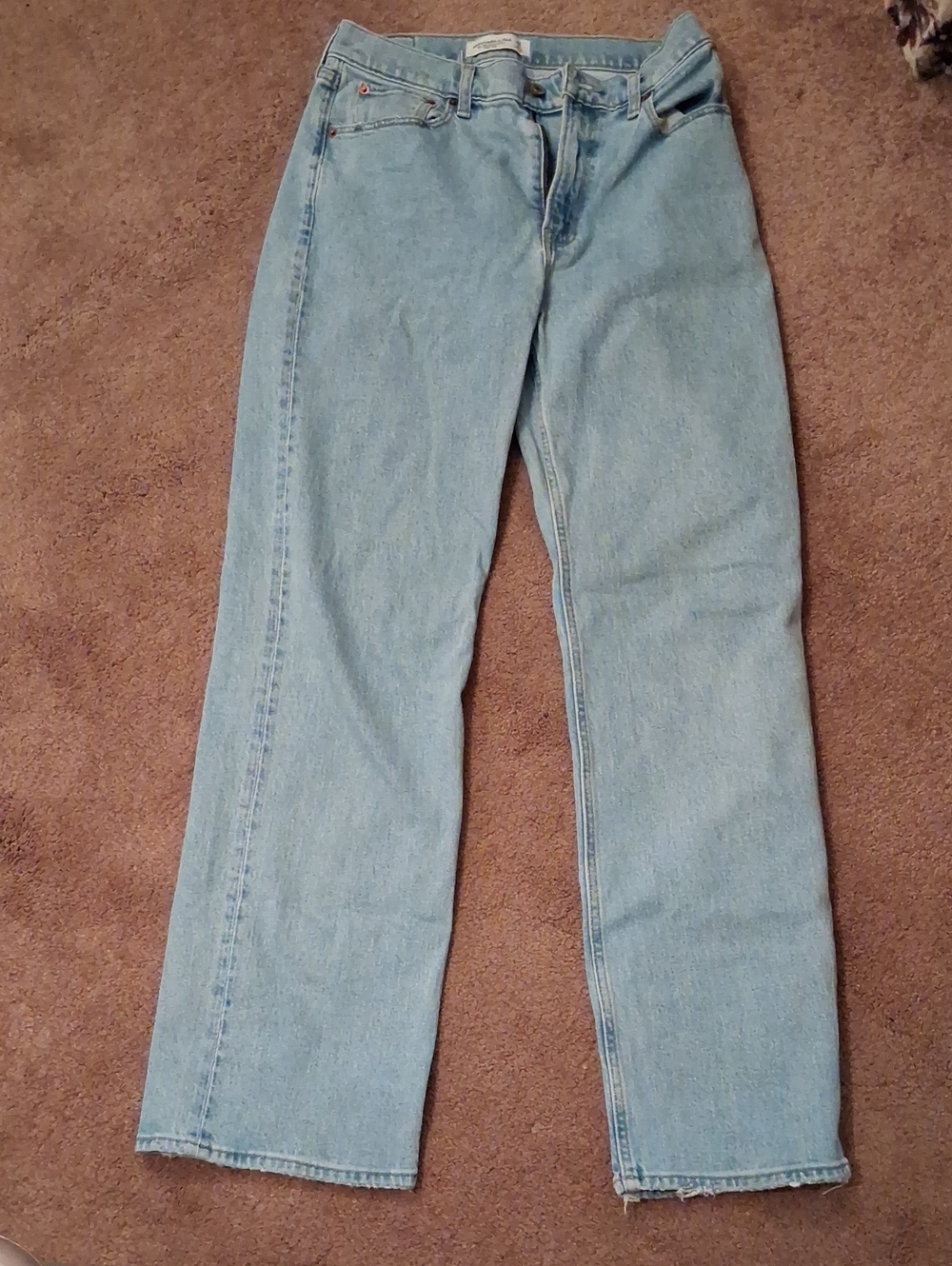 Abercrombie & Fitch Light Blue Straight-Leg Women's Jeans